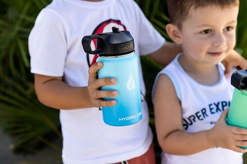 HYDRO CELL Sports Cap w/Straw for Wide Mouth Water Bottles - BPA Free Flip Spout Replacement Lid - 64 oz, 40 oz, 32 oz, 24 oz, 18 oz, 14 oz. Sports Top Accessories (Black Sports Cap, 14oz-40oz) in Saudi Arabia