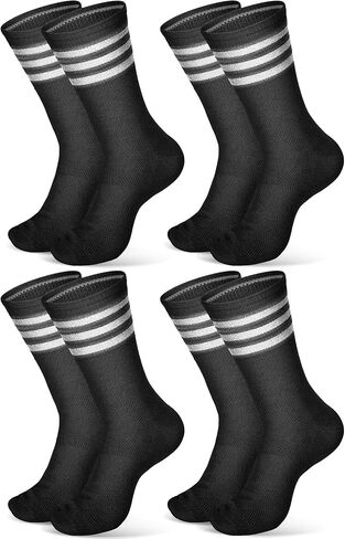 Breathffy 4 Pairs Glow in Dark Socks Cycling Socks High Reflective Running Socks Night Safety Socks Compression Athletic Moisture Cycling Socks for Men Women Running Gear for Riding Hiking, Yellow in Kuwait