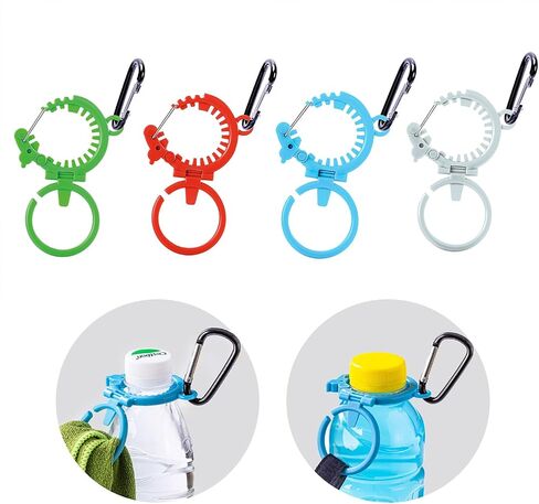 Durable Water Bottle Holder with Carabiner Hook,Towel Loop,Hat Hooks,Patented Fluorescent Design for 1.0-1.4(in)Diameter Bottles,Heavy Duty Outdoor Water Bottle clip for Camping,Travel and Daily Use in Kuwait
