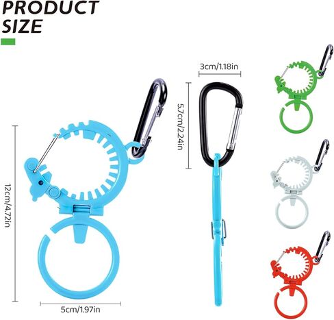 Durable Water Bottle Holder with Carabiner Hook,Towel Loop,Hat Hooks,Patented Fluorescent Design for 1.0-1.4(in)Diameter Bottles,Heavy Duty Outdoor Water Bottle clip for Camping,Travel and Daily Use in Kuwait