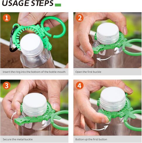 Durable Water Bottle Holder with Carabiner Hook,Towel Loop,Hat Hooks,Patented Fluorescent Design for 1.0-1.4(in)Diameter Bottles,Heavy Duty Outdoor Water Bottle clip for Camping,Travel and Daily Use in Kuwait
