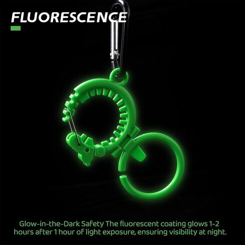 Durable Water Bottle Holder with Carabiner Hook,Towel Loop,Hat Hooks,Patented Fluorescent Design for 1.0-1.4(in)Diameter Bottles,Heavy Duty Outdoor Water Bottle clip for Camping,Travel and Daily Use in Kuwait