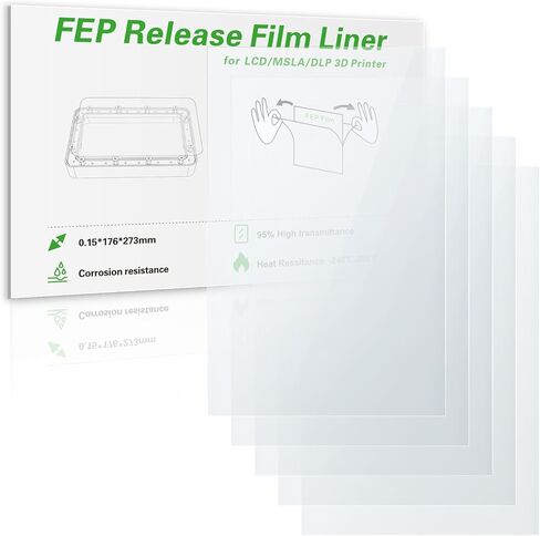 Photon Mono M5s FEP Release Film 210 * 290mm,3D Printer Accessories Compatible with Anycubic Mono M5s Pro/Mono M5s/Mono M5 UV DLP LCD Resin 3D Printer-0.15 Thickness(5pcs)… in Saudi Arabia
