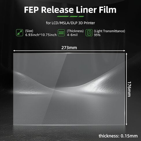 Photon Mono M5s FEP Release Film 210 * 290mm,3D Printer Accessories Compatible with Anycubic Mono M5s Pro/Mono M5s/Mono M5 UV DLP LCD Resin 3D Printer-0.15 Thickness(5pcs)… in Saudi Arabia