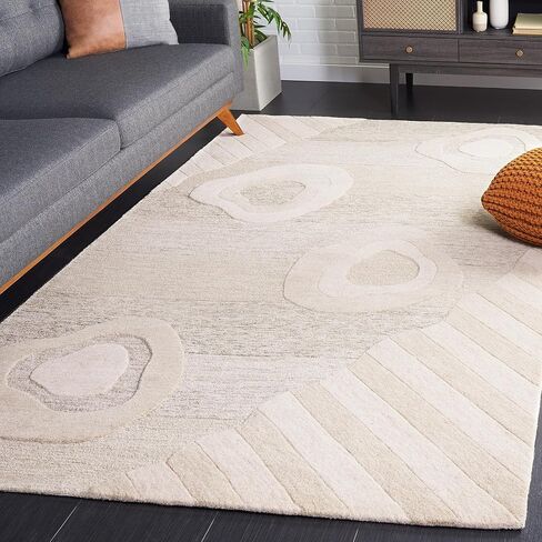 SAFAVIEH Fontana Shag Collection 2'3" x 4' Grey/Ivory FNT886F Modern Trellis Non-Shedding Living Room Bedroom Dining Room Entryway Plush 2-inch Thick Accent Rug in Saudi Arabia