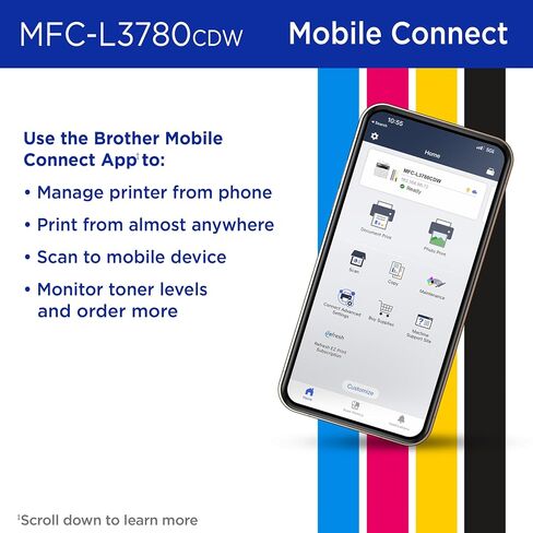 Brother MFC-L3780CDW Digital Color All-in-One Printer Additional Toner Bundle with Single Pass Duplex Copy and Scan, Duplex and Mobile Printing, Gigabit Ethernet & Refresh Subscription Ready in Saudi Arabia