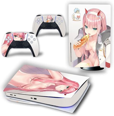 Full Set Skins Compatible with Ps-5 Disc Version,Protective Stickers for Ps-5 Disc Edition Console Controllers (5) in Kuwait