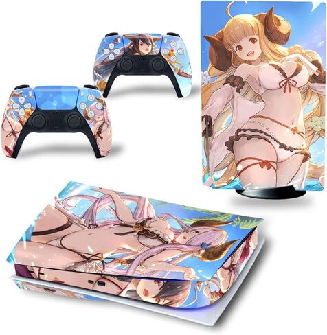 Full Set Skins Compatible with Ps-5 Disc Version,Protective Stickers for Ps-5 Disc Edition Console Controllers (5) in Kuwait