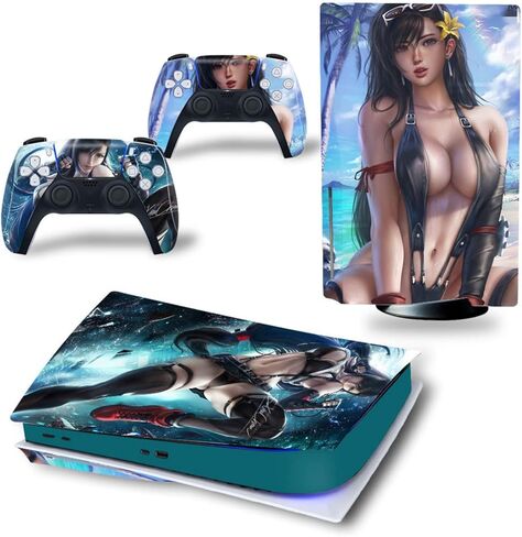 Full Set Skins Compatible with Ps-5 Disc Version,Protective Stickers for Ps-5 Disc Edition Console Controllers (5) in Kuwait