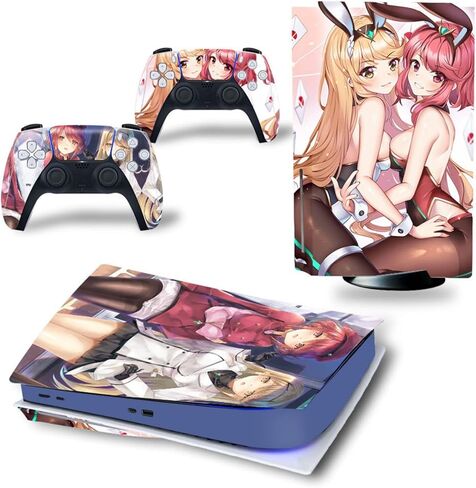 Full Set Skins Compatible with Ps-5 Disc Version,Protective Stickers for Ps-5 Disc Edition Console Controllers (5) in Kuwait