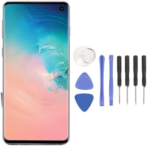 Screen for S10, Screen Replacement with Frame for S10 G9730 G973U G973W G973F, 6.1inch LCD Display Digitizer Assembly with Repair Tools (Black) in Saudi Arabia