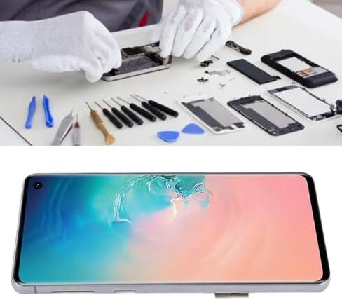 Screen for S10, Screen Replacement with Frame for S10 G9730 G973U G973W G973F, 6.1inch LCD Display Digitizer Assembly with Repair Tools (Black) in Saudi Arabia