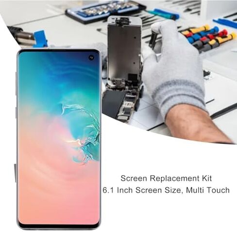 Screen for S10, Screen Replacement with Frame for S10 G9730 G973U G973W G973F, 6.1inch LCD Display Digitizer Assembly with Repair Tools (Black) in Saudi Arabia