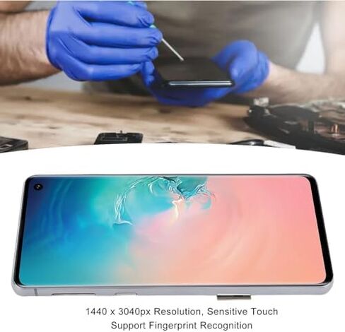 Screen for S10, Screen Replacement with Frame for S10 G9730 G973U G973W G973F, 6.1inch LCD Display Digitizer Assembly with Repair Tools (Black) in Saudi Arabia