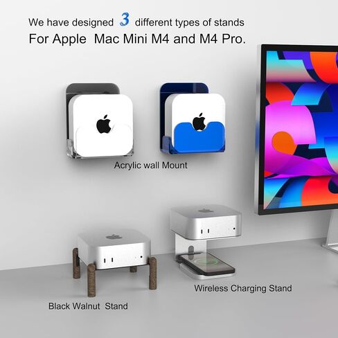 Wall Mount Stand Compatible for Mac mini M4/M4 Pro. (Transparency) in Saudi Arabia