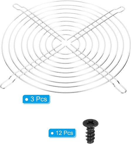 PATIKIL 185mm Filter Grill with Screws, 5 Pack Chrome Plated Iron Frame Ventilator Grills Protector Mesh Dustproof Case Cover for Computer, Fan, Silver Tone in Saudi Arabia