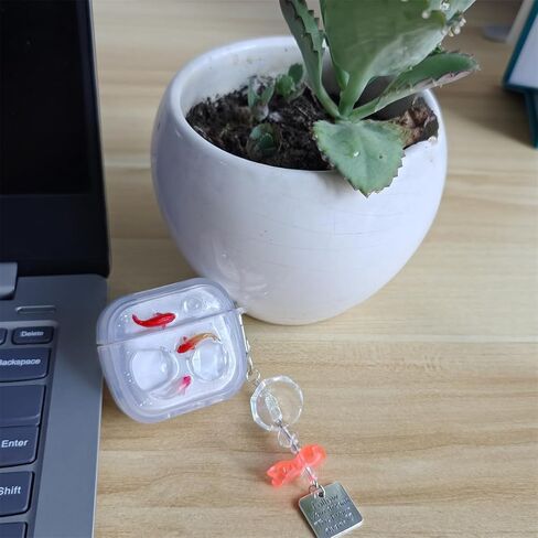 بالنسبة إلى Airpods 4 Case مع قلادة ، تصميم نمط سمكة 3D Clate 3D Coi ، لغطاء سماعات الرأس الجيري الرابع (Pink) in Kuwait