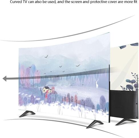 غلاف غبار المناظر الطبيعية الداخلية لفيلم تلفزيون LCD LED شاشة LCD شنق سطح المكتب غطاء واقية من فيلم Monitor Monitective Film (الحجم: 27in (64 × 43 سم) ، اللون: ب) in Kuwait