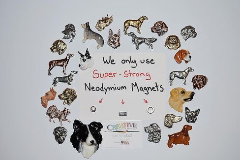 Handcrafted Antique Pewter English Pointer Dog Head Premium Magnet for Personalizing Home Office School Classroom Refrigerator Whiteboard Locker - Made in USA - SKU D076PRMAG in Saudi Arabia