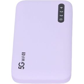 Yoidesu 5G Mobile Hotspot WiFi 6 Travel Router with Nano SIM Card Slot 6100mAh Battery Support 16 Devices 2.77Gbps Download IP67 Water Proof Purple