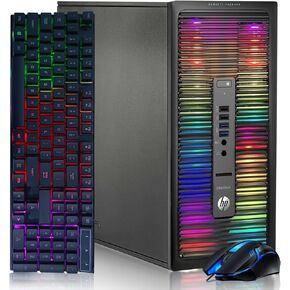 HP RGB Gaming Desktop PC, AMD A10 Pro 3.5GHz up to 3.9GHz, 16GB RAM, Radeon RX 550 4G GDDR5, 256G SSD + 3TB, WiFi & Bluetooth 5.0, RGB Keyboard & Mouse, Win 10 Pro (Renewed)