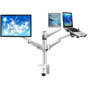 OA-14X Dual Arm 10"-25" LCD Monior Stand Mount+ Laptop Holder Stand +10" Tablet Mount+Keyboard Tray Bracket(OA-14Y-10)