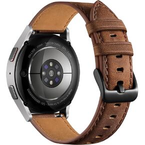 Leather Bands Compatible with Samsung Galaxy Watch 7 Band 6 5 4 FE 40mm 44mm/Galaxy 6 4 Classic/5 pro/Active 2, 20mm Vintage Genuine Leather Replacement Strap for Samsung Watch Bands Men Women