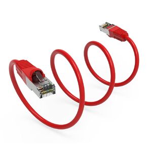 0.5Ft Cat5E Shielded (FTP) Ethernet Network Booted Cable Red