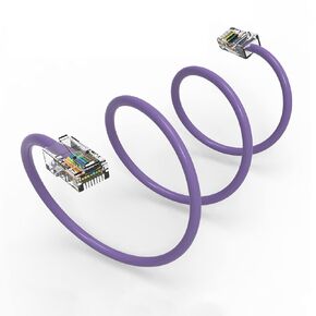 2Ft Cat5E UTP Ethernet Network Non Booted Cable Purple