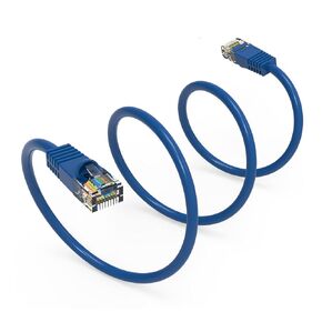 9Ft Cat5E UTP Ethernet Network Booted Cable Blue