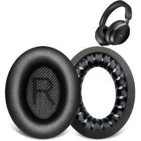 Replacement Ear Pads for Bose QC45/35/25/15/QC2/Ae2/Ae2W/Sound Link/Sound True Headphones,Softer Leather,Noise Isolation Memory Foam,Added Thickness,Durability,Quiet Comfort (Black, a Pair)