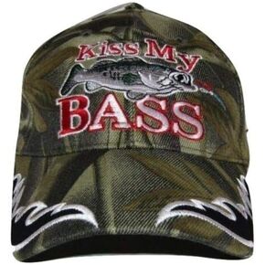 Trade Winds Redneck Hillbilly Kiss My Bass Camo Camouflage Fish Fishing Cap #3 CAP920 Hat