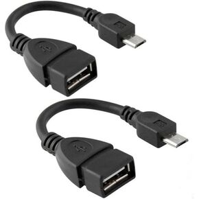 Micro USB OTG متوافق مع جهاز الكمبيوتر اللوحي الخاص بك كمبيوتر الشخصي ، ومحركات الإبهام مباشرة على مجموعة سلك وحدة التحكم في الاتصال ومحول كبل 4 بوصة! (2 عبوة)