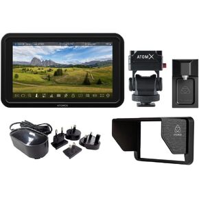 Atomos Shinobi II 5-Inch HDMI 4K Monitor Bundle with Atomos AtomX 5-Inch and 7-Inch Monitor Mount, Sunhood, Power Adaptor, and Battery Eliminator (5 Items)
