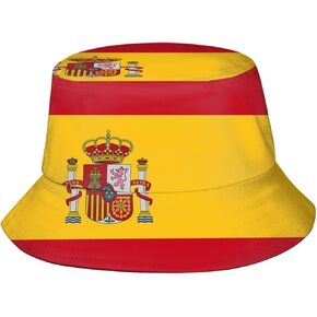 Cute Spain Flag Bucket Hats Fashion Sun Cap Packable Outdoor Spanish Boonie Cap for Unisex Women Men