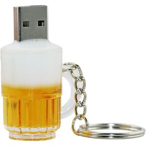 Cartoon Beer Cup Shape Gift 2.0/3.0 USB keychain Flash Drive USB Flash Disk Pen Drive Memory Stick Pendrive (64GB, 3.0)