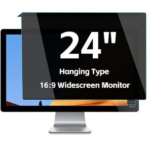 2-Pack 24 inch Hanging Type Computer Privacy Screen Filter, Removable Anti-Scratch Blocking Blue Light Screen Protector Panel, 16:9 Widescreen Monitor, 21.53 inch X 12.59 inch (547 X 320 mm)