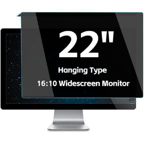 2-Pack Hanging Type Privacy Screen Filter for 22 Inch, 19.29 Inch Width X 12.48 Inch Height, 16:10 Widescreen Desktop PC Monitor, Blocking Blue Light Glare Computer Privacy Shield Panel