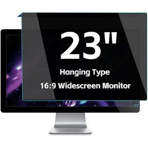 2-Pack 23 Inch Hanging Computer Privacy Screen Filter, Blocking Blue Light & Glare Computer Screen Privacy Panel, Anti-Scratch Removable and Easy Installation, 16:9 Widescreen Monitor
