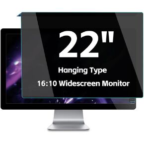 22 inch Privacy Screen for Monitor Computer, 16:10 Widescreen Monitor PC Monitor Privacy Panal, Anti-Blue Light Filter Protection, Anti-Peeping Data Security, Easy to Install and Removable