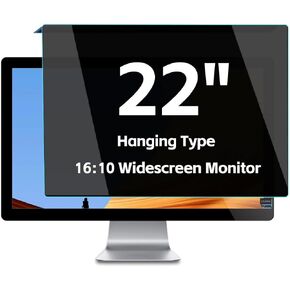 2-Pack 22 inch Computer Privacy Screen Filter, Blocking Blue Light and Glare Screen Protector Panel, Anti-Peeping Data Security Privacy Filter, 16:10 Widescreen Desktop PC Monitor