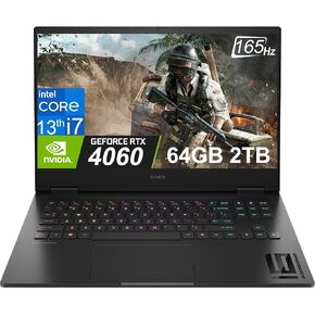 HP OMEN 16 Gaming Labtop (16.1 "FHD 165Hz ، Intel 13th Gen Core I7-13620H ، 64G DDR5 RAM ، 2TB SSD ، NVIDIA GEFORCE RTX 4060 8GB) RGB BACKLIT ، 1080P WebCAM ، B & O ، WI-FI 6E ،