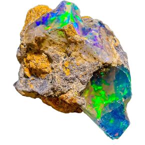 حجر اوبال ويلو الاثيوبي الطبيعي 100% A+، كريستال خام، حجر بخت شهر اكتوبر، احجار كريمة لصنع المجوهرات، اوبال فائق النار، حجر اوبال، حجر منتقى يدويا، مقاس 12×24×10 ملم, أحجار كريمة فضفاضة in Kuwait