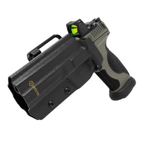 GRITR OWB Kydex Right/Left Hand Gun Holster Fits Metal Frame Smith & Wesson M&P9 | Pistol Accessory w/Optic Cut, Adjustable Retention & Cant, Compatible with Safariland QLS/G-Code RTI Attachments
