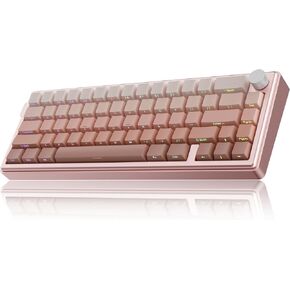 Kutethy KY65 Wireless Gaming Keyboard,Aluminum Shell/Quick Release/Gasket Mount/65% Layout/2.4GHz/Type-C/BT5.0/Side Printed PBT Keycaps,Custom Game Mechanical Keyboard(Kailh Box Dark Chocolate Switch)