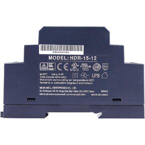 HDR-15-12 15W 12V 1.25A High-Efficiency Metal Enclosed DIN Rail Power Supply for Industrial Applications