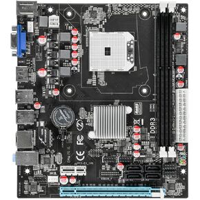 HXBER DDR3 Computer Motherboard FS1 CPU Support AMD A4, A6, A8 Series Processors Supports up to 16G Memory 1066HMz/1333HMz Realtek 100Mbit USB2.0 SATA2.0 All-Solid Capacitors High-Speed Transmission S