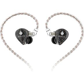 MS2 Hybrid Dual Drivers HiFi Earphones, 3.5mm in-Ear Monitors Headphones, Hi-Res Audio IEMs with Detachable Cable 0.78mm 2pin for Android Smartphones iPhone Audio Players Computer (Black)