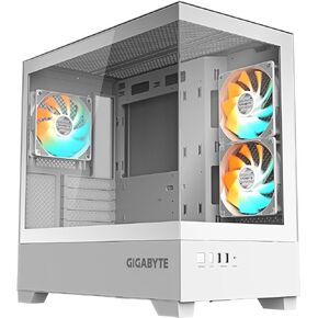 GIGABYTE C201 Panoramic ICE PC Case - Mid Tower, m-ATX, 360mm Radiator Support, 3 Pre-Installed Fans, USB 3.0, Support RGB Fusion