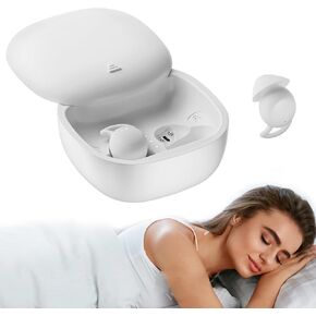 sunvito Sleep Earbuds for Side Sleepers, Mini Invisible Wireless Bluetooth 5.3 Ear Buds, Micro Sleep Noise Cancelling Headphones, Hidden Earbuds for Small Ears Sleeping, Working, Hiking (White)